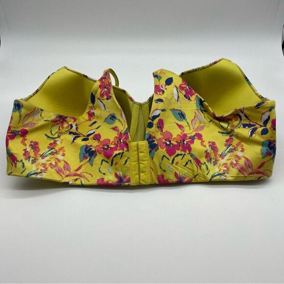 Cacique Yellow Floral Lightly Lined Balconette Bra - Picture 5 of 11